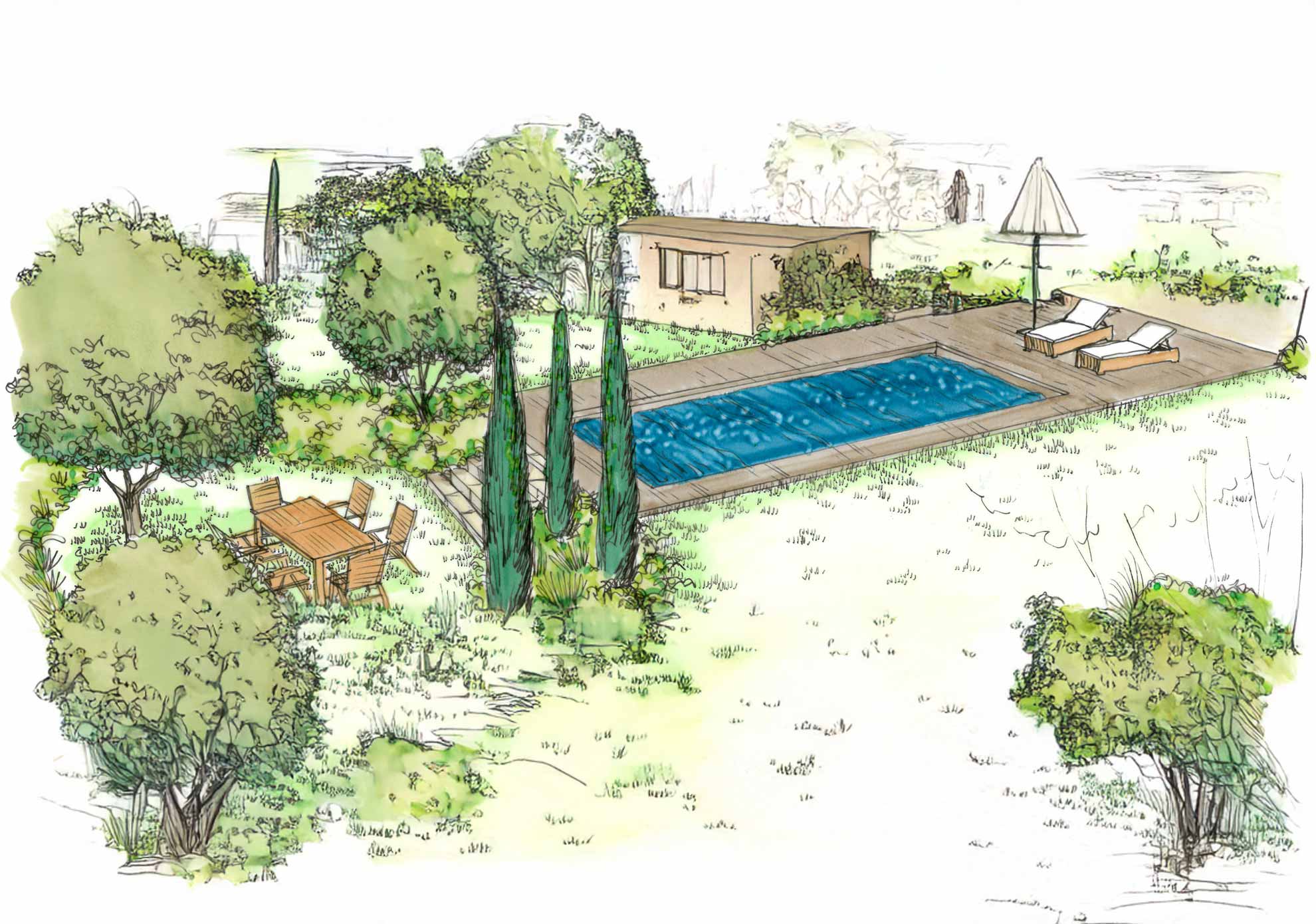 Plan de conception de jardin réalisé par paysagiste